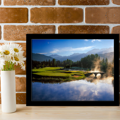 Nicklaus North Golf Club Hole 03 & 12, Whistler, Bc Canada, Framed Art Print Wall Decor, Picture Framed