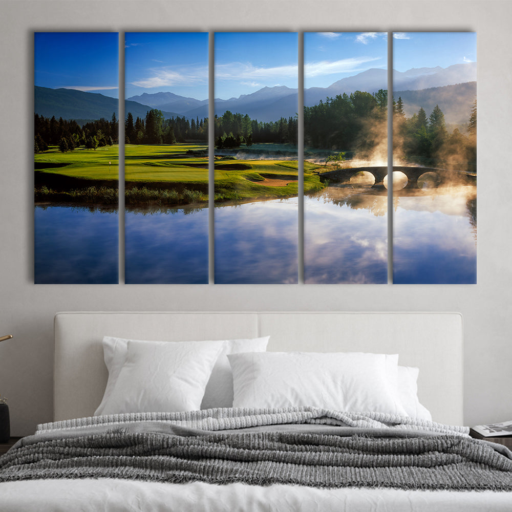 Nicklaus North Golf Club Hole 03 & 12, Whistler, Bc Canada, Golf Art Print, Extra Large Canvas Print Wall Art
