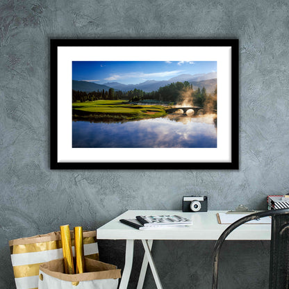 Nicklaus North Golf Club Hole 03 & 12, Whistler, Bc Canada, Goft Art Print, Framed Art Print White Border Wall Decor