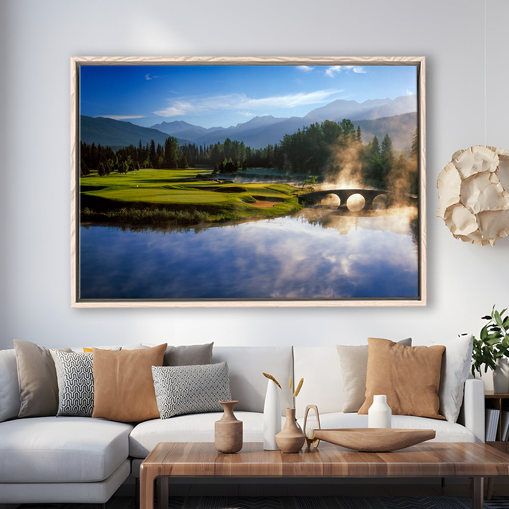 Nicklaus North Golf Club Hole 03 & 12, Whistler, Bc Canada, Floating Framed Canvas Print Wall Art