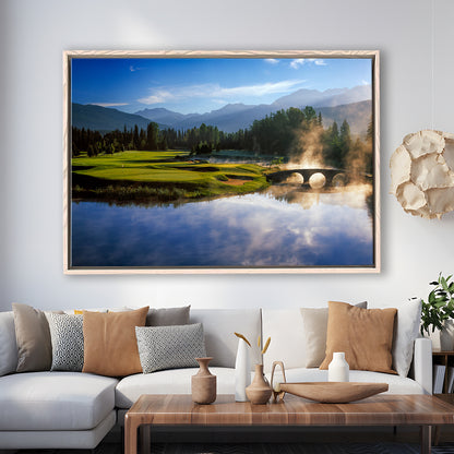 Nicklaus North Golf Club Hole 03 & 12, Whistler, Bc Canada, Floating Framed Canvas Print Wall Art