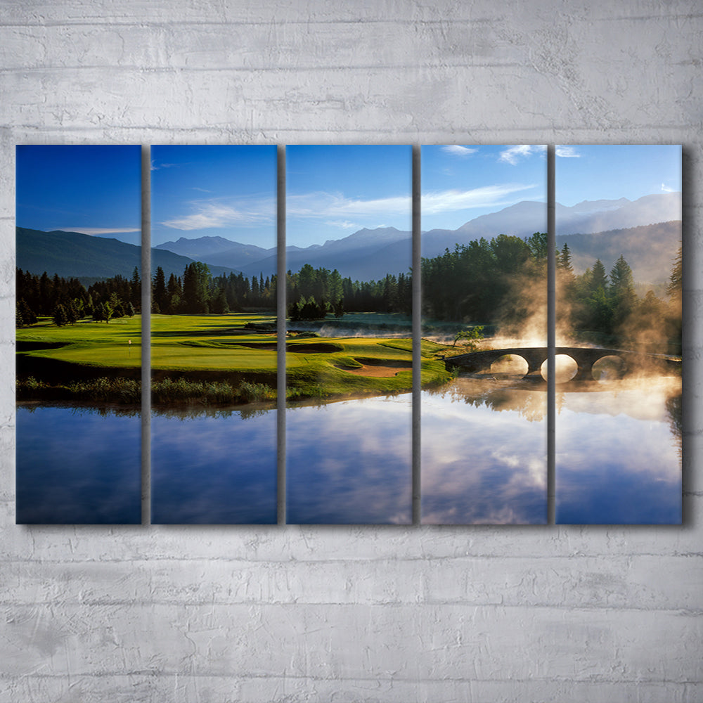 Nicklaus North Golf Club Hole 03 & 12, Whistler, Bc Canada, Golf Art Print, Extra Large Canvas Print Wall Art