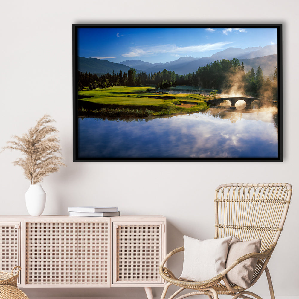 Nicklaus North Golf Club Hole 03 & 12, Whistler, Bc Canada, Floating Framed Canvas Print Wall Art