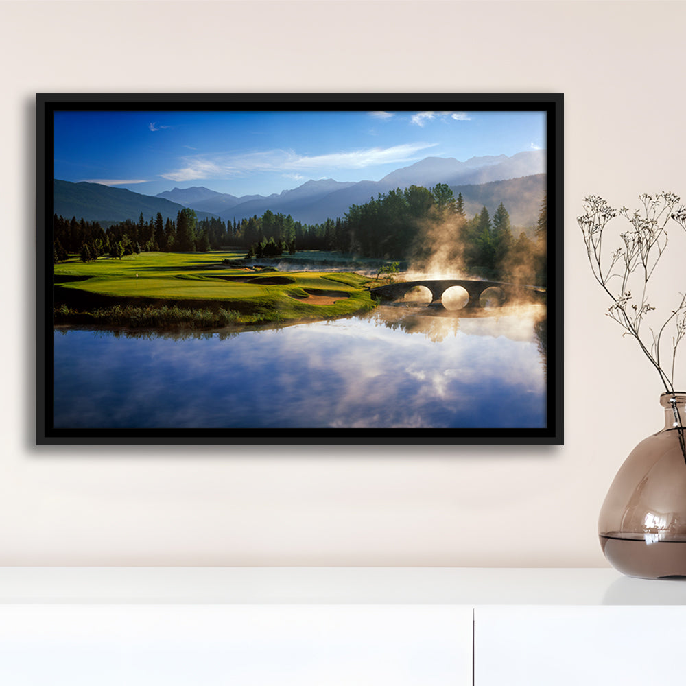 Nicklaus North Golf Club Hole 03 & 12, Whistler, Bc Canada, Floating Framed Canvas Print Wall Art