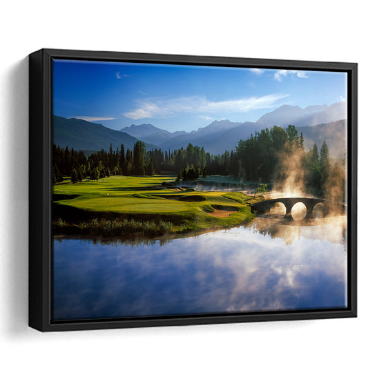 Nicklaus North Golf Club Hole 03 & 12, Whistler, Bc Canada, Floating Framed Canvas Print Wall Art