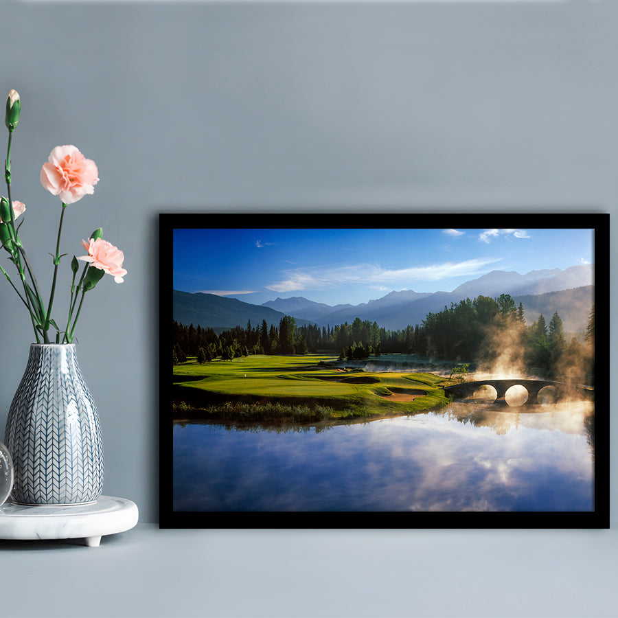 Nicklaus North Golf Club Hole 03 & 12, Whistler, Bc Canada, Framed Art Print Wall Decor, Picture Framed
