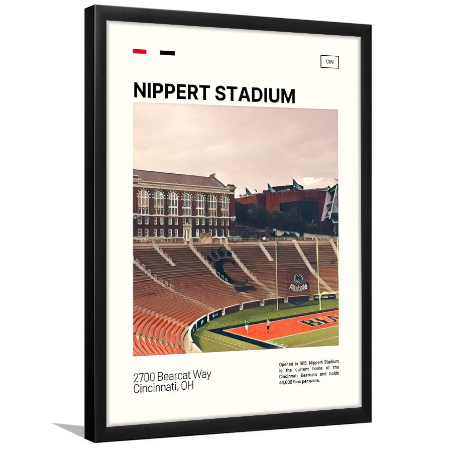 Nippert Stadium Print, Cincinnati Bearcats Stadium Art, Gifts for him, Sport Art, Framed Art Print Wall Decor