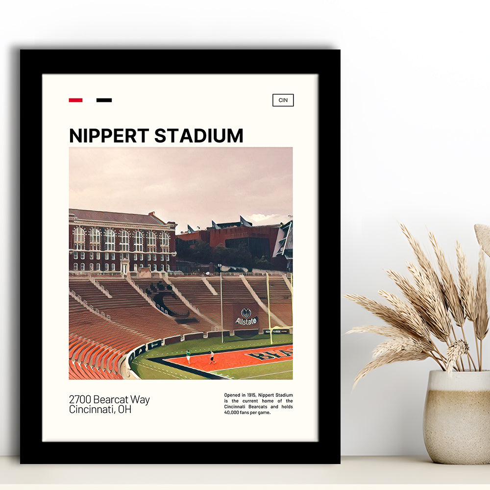 Nippert Stadium Print, Cincinnati Bearcats Stadium Art, Gifts for him, Sport Art, Framed Art Print Wall Decor