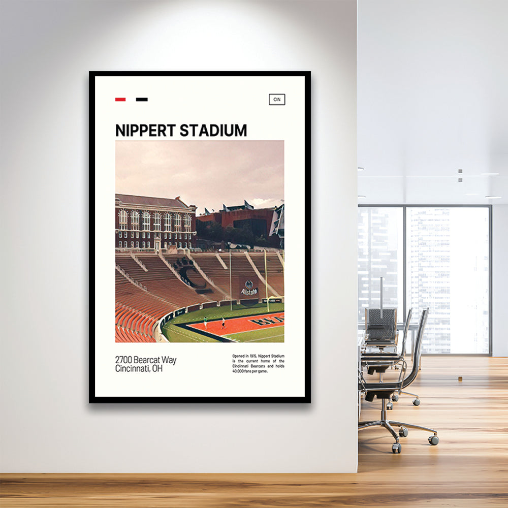 Nippert Stadium Print, Cincinnati Bearcats Stadium Art, Gifts for him, Sport Art, Framed Art Print Wall Decor