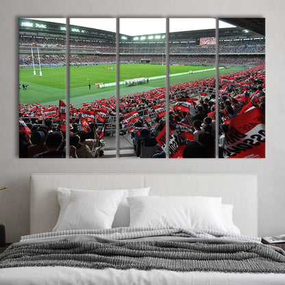 Nissan Stadium, Stadium Canvas, Sport Art, 5 Panel B, Extra Large Canvas, Canvas Print Wall Art