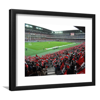 Nissan Stadium, Stadium Canvas, Sport Art, Gift for him, White Border Framed Art Print Wall Decor