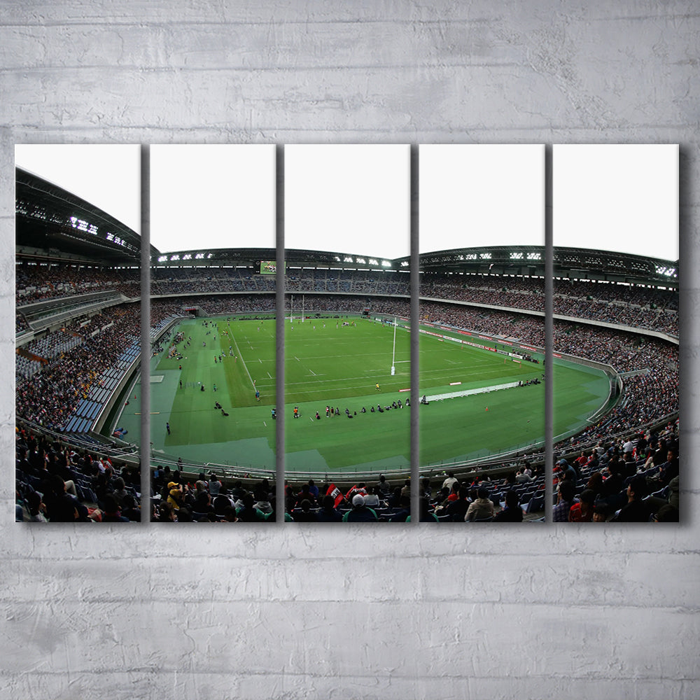 Nissan Stadium Yokohama, Stadium Canvas, Sport Art, 5 Panel B, Extra Large Canvas, Canvas Print Wall Art