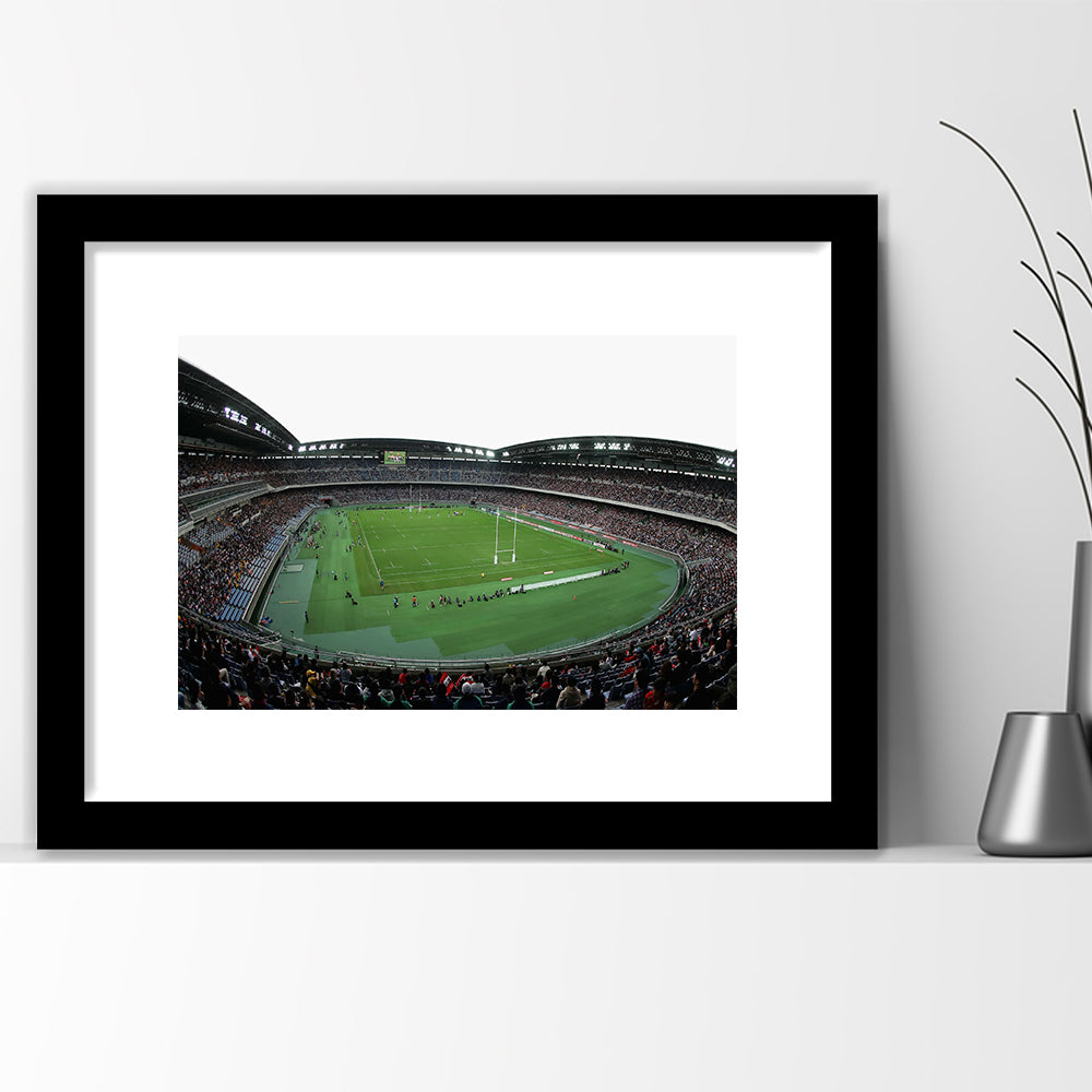 Nissan Stadium Yokohama, Stadium Canvas, Sport Art, Gift for him, White Border Framed Art Print Wall Decor