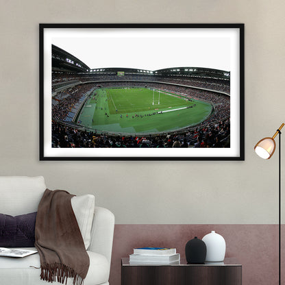 Nissan Stadium Yokohama, Stadium Canvas, Sport Art, Gift for him, White Border Framed Art Print Wall Decor