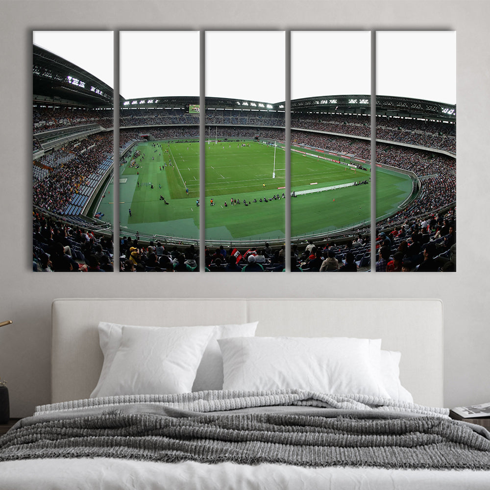 Nissan Stadium Yokohama, Stadium Canvas, Sport Art, 5 Panel B, Extra Large Canvas, Canvas Print Wall Art