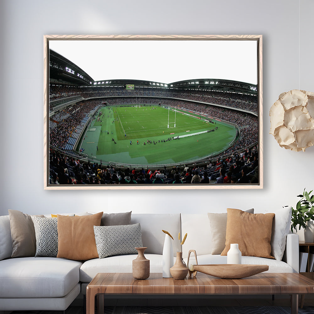 Nissan Stadium Yokohama, Stadium Canvas, Sport Art, Framed Canvas Print Wall Art, Floating Frame