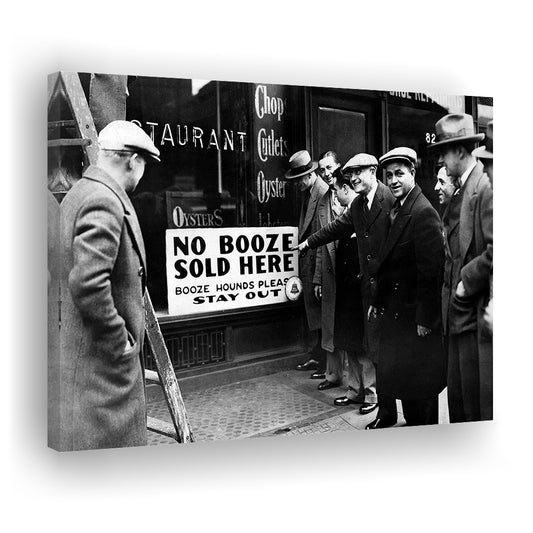 No Booze Sold Here, Vintage Black and White, Speakeasy Decor, Vintage Bar Decor, Canvas Print Wall Art Decor