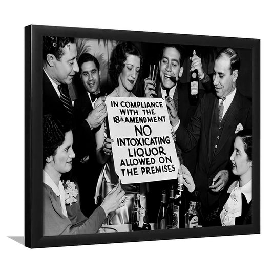 No Liquor Sign, Black and White, Bar Cart Prints, Vintage Bar Decor, Speakeasy Art, Framed Art Print Wall Decor
