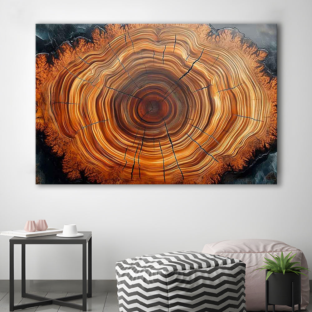 Nordic Tree Ring Abstract Art,Tree Rings Canvas Print,Great Design Solution for Home Decor, Cavas Print Wall Art Hom Decor