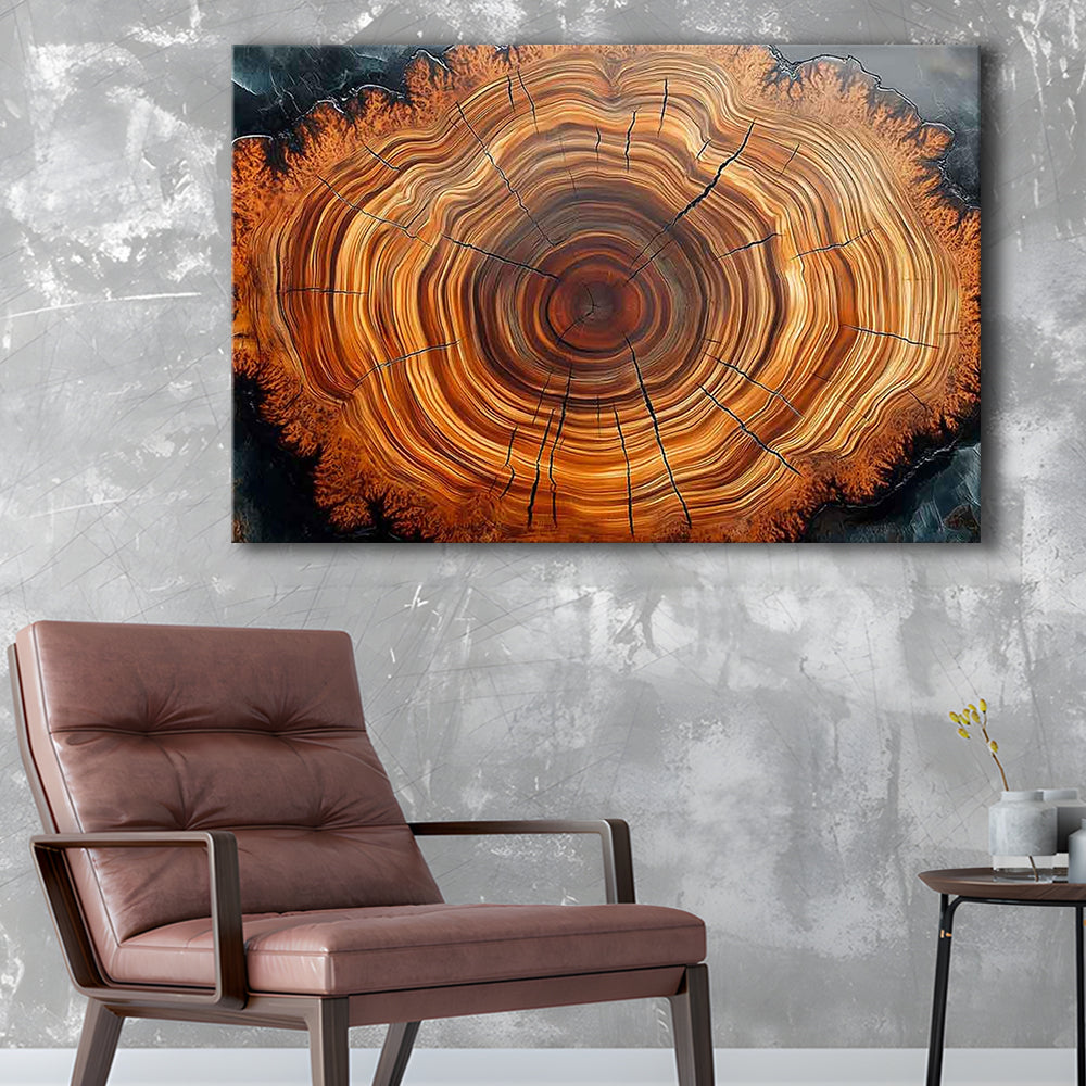 Nordic Tree Ring Abstract Art,Tree Rings Canvas Print,Great Design Solution for Home Decor, Cavas Print Wall Art Hom Decor