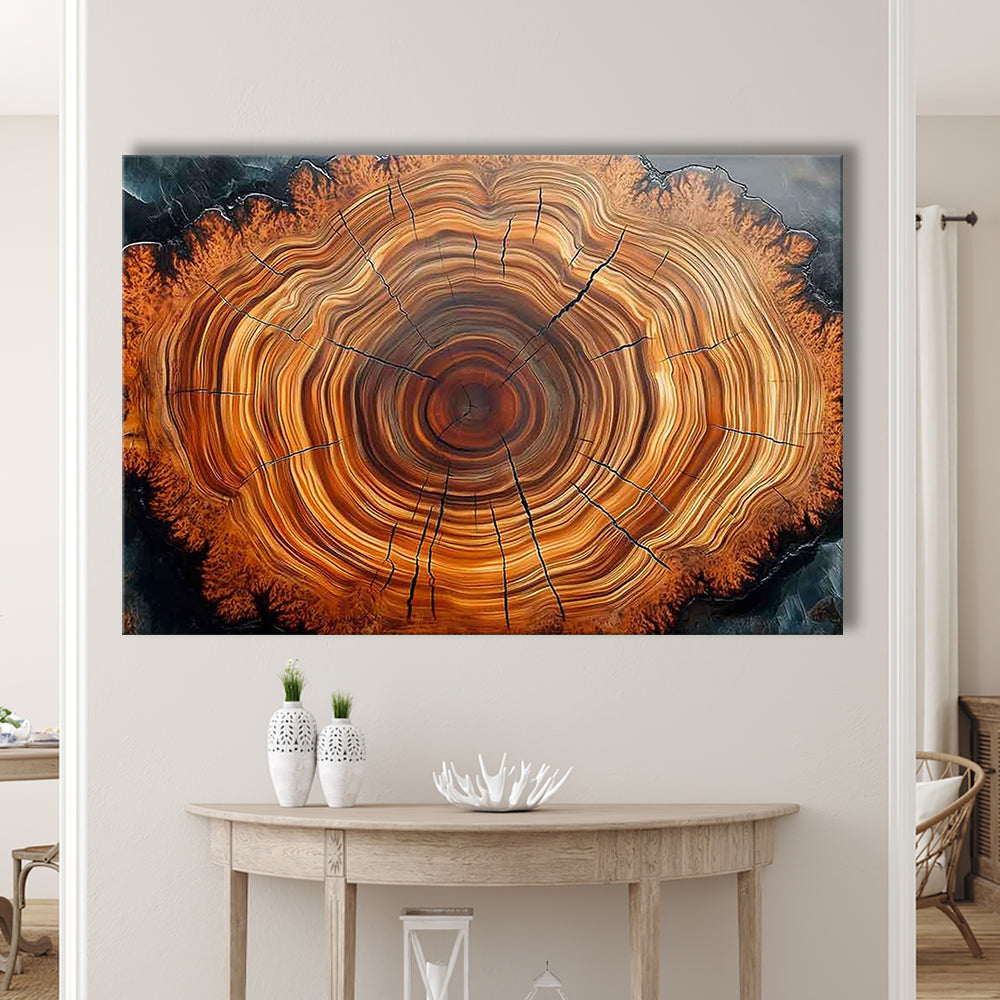 Nordic Tree Ring Abstract Art,Tree Rings Canvas Print,Great Design Solution for Home Decor, Cavas Print Wall Art Hom Decor