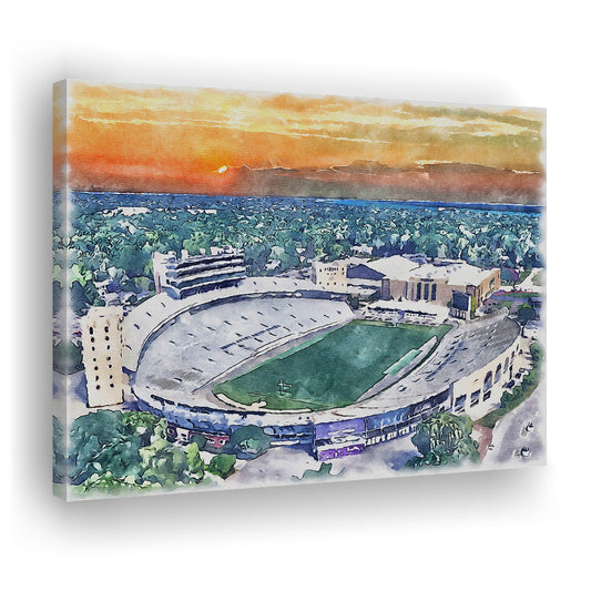 Northwestern Wildcats Painting, Ryan Field Watercolor, Sport Art, Gifts for him, Canvas Print Wall Art