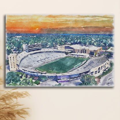 Northwestern Wildcats Painting, Ryan Field Watercolor, Sport Art, Gifts for him, Canvas Print Wall Art