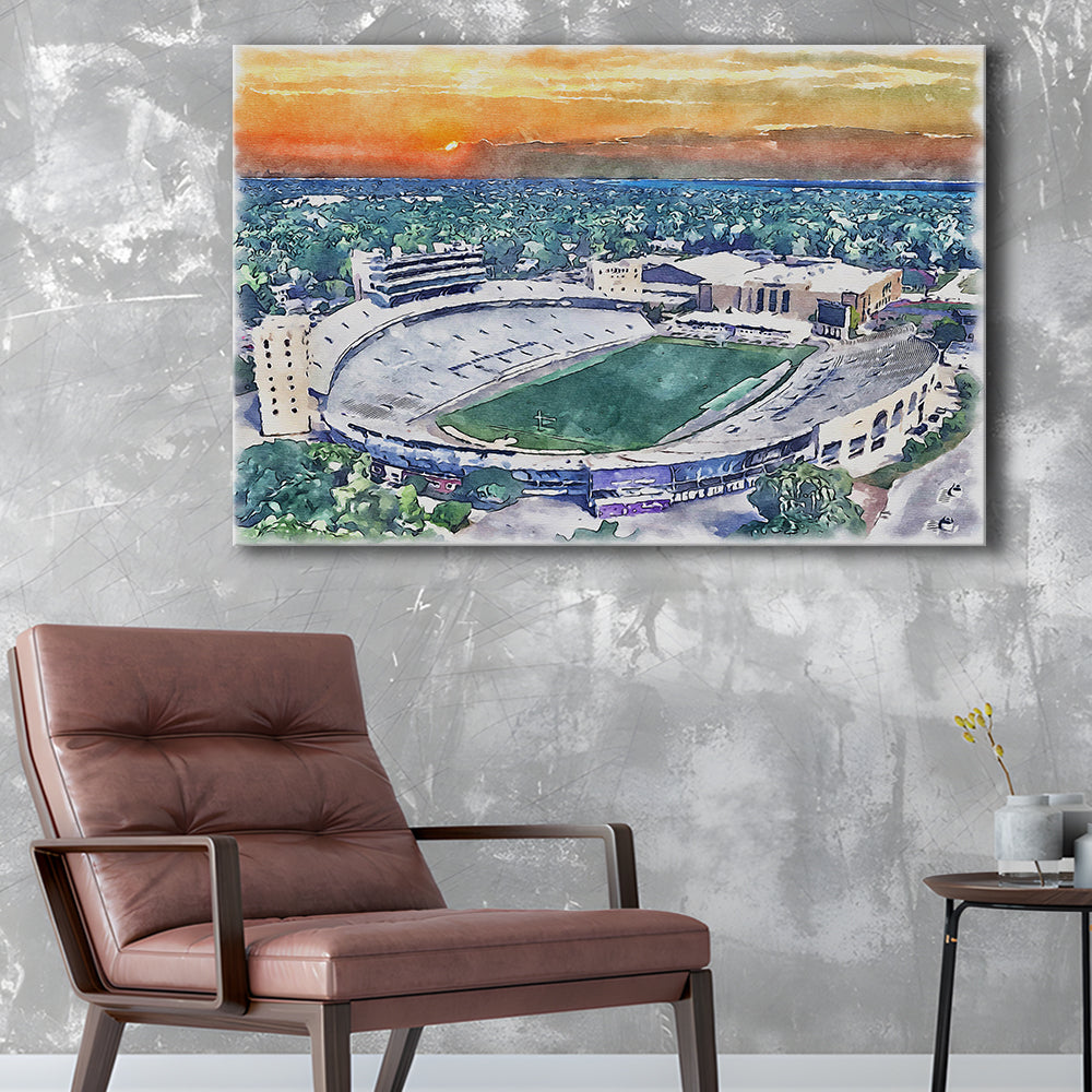 Northwestern Wildcats Painting, Ryan Field Watercolor, Sport Art, Gifts for him, Canvas Print Wall Art