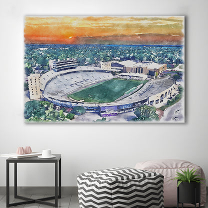 Northwestern Wildcats Painting, Ryan Field Watercolor, Sport Art, Gifts for him, Canvas Print Wall Art