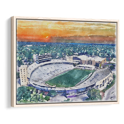 Northwestern Wildcats Painting, Ryan Field Watercolor, Sport Gift Art, Framed Canvas Print Wall Art