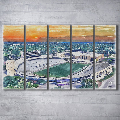 Northwestern Wildcats Painting, Ryan Field Watercolor, Sport Art, Extra Large Canvas Print Wall Art