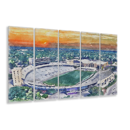 Northwestern Wildcats Painting, Ryan Field Watercolor, Sport Art, Extra Large Canvas Print Wall Art