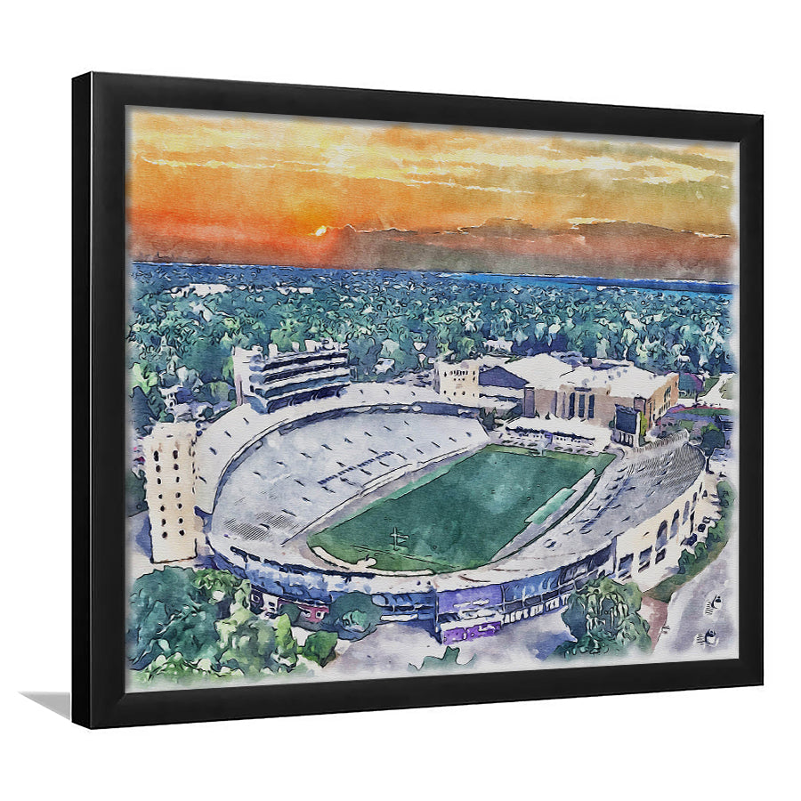 Northwestern Wildcats Painting, Ryan Field Watercolor, Sport Gift Art, Framed Art Print Wall Decor