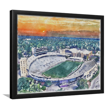 Northwestern Wildcats Painting, Ryan Field Watercolor, Sport Gift Art, Framed Art Print Wall Decor
