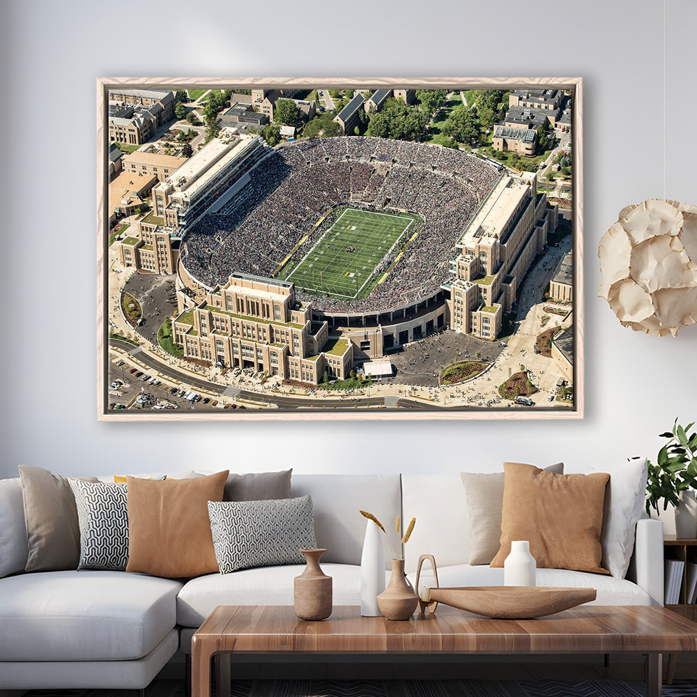 Notre Dame Football Stadium, Stadium Canvas, Sport Art, Framed Canvas Print Wall Art, Floating Frame