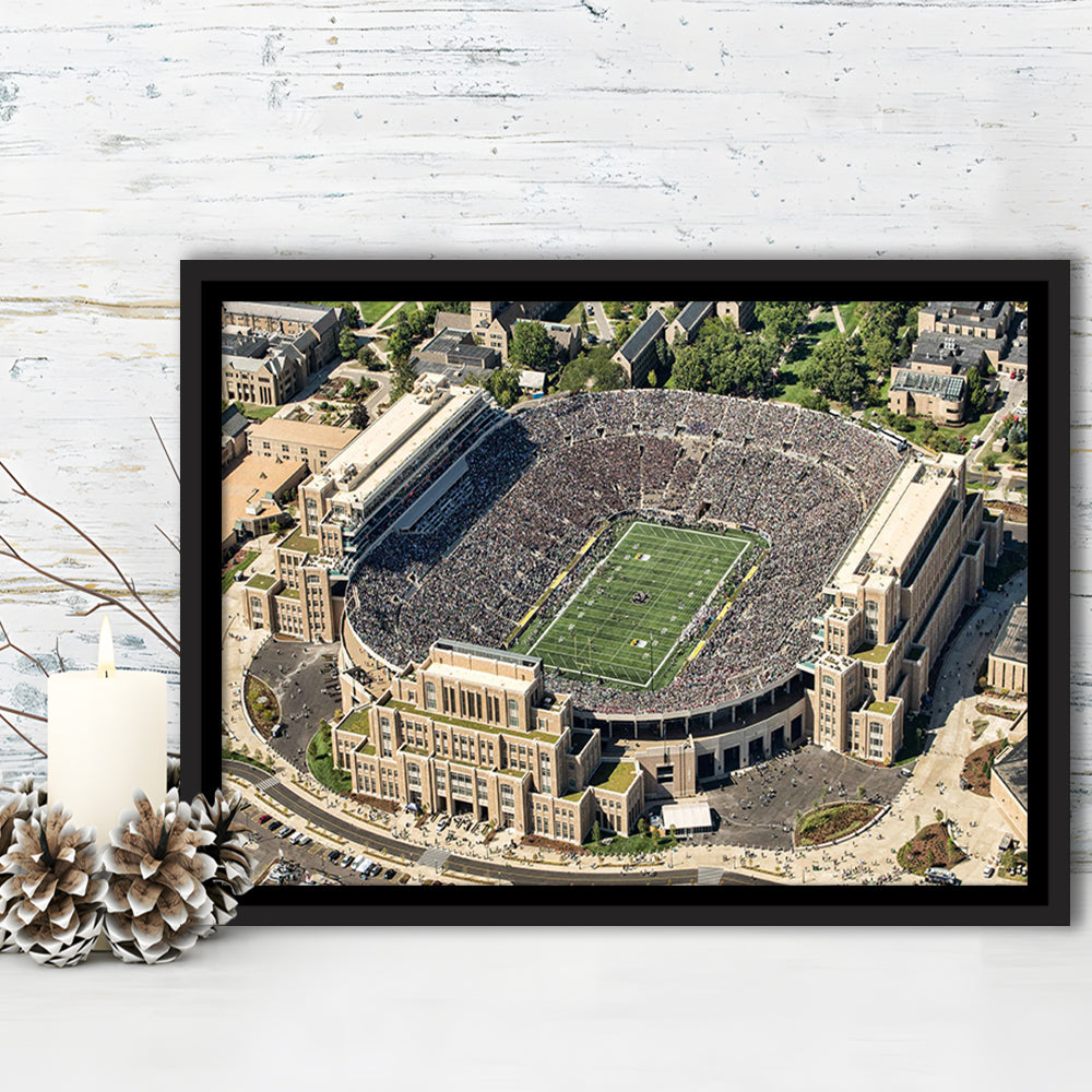 Notre Dame Football Stadium, Stadium Canvas, Sport Art, Framed Canvas Print Wall Art, Floating Frame