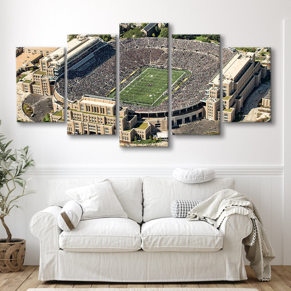 Notre Dame Football Stadium, Stadium Canvas, Sport Art, Gift for him, 5 Panel, Large Canvas, Canvas Print Wall Art