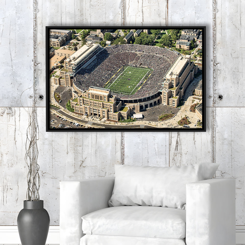 Notre Dame Football Stadium, Stadium Canvas, Sport Art, Framed Canvas Print Wall Art, Floating Frame