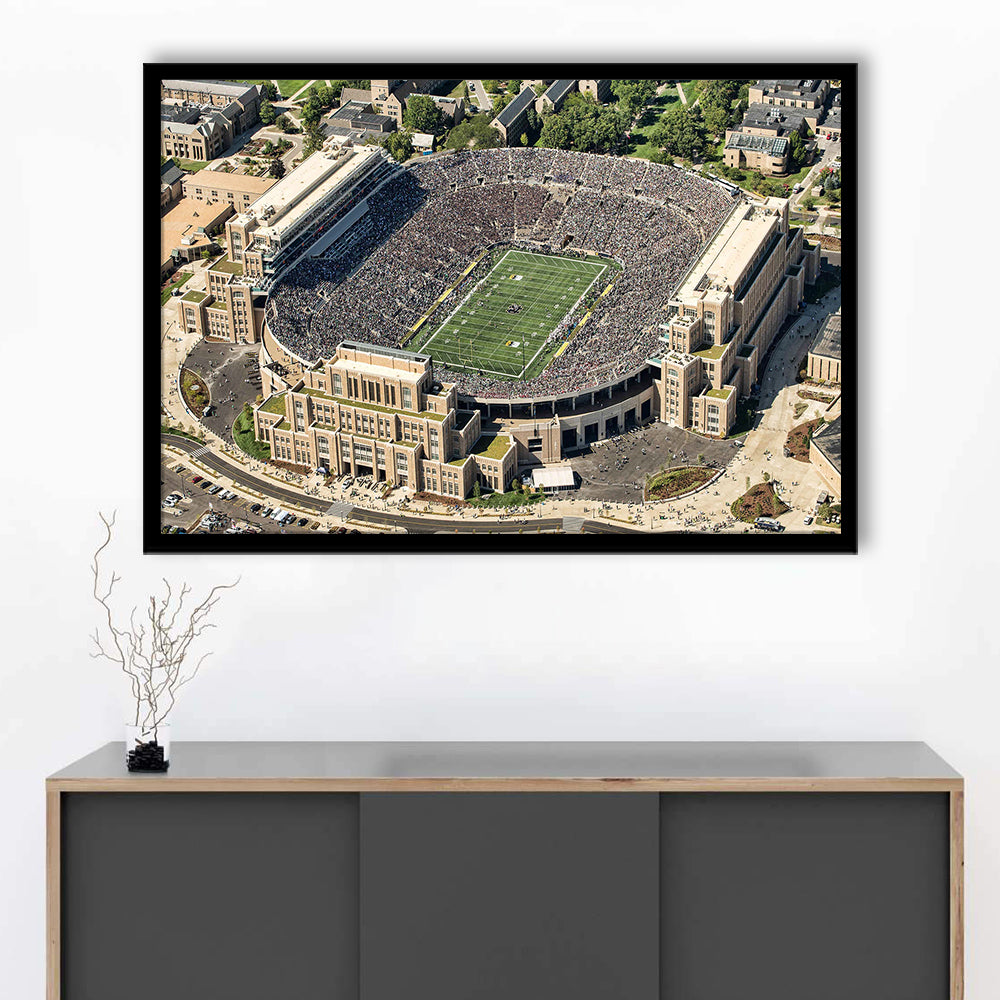 Notre Dame Football Stadium, Stadium Canvas, Sport Art, Gift for him, Framed Art Print Wall Decor, Picture Framed
