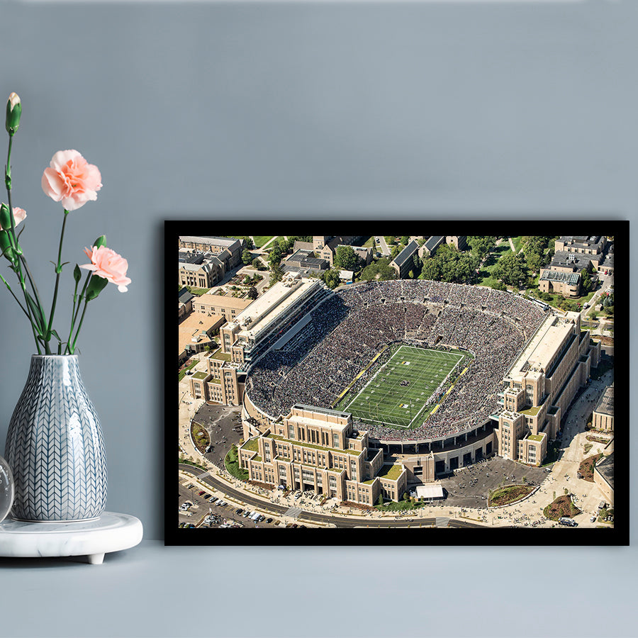 Notre Dame Football Stadium, Stadium Canvas, Sport Art, Gift for him, Framed Art Print Wall Decor, Picture Framed