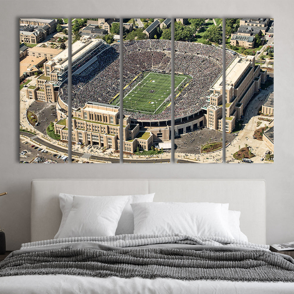 Notre Dame Football Stadium, Stadium Canvas, Sport Art, 5 Panel B, Extra Large Canvas, Canvas Print Wall Art