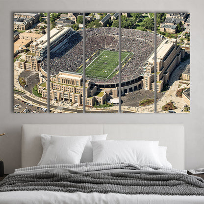 Notre Dame Football Stadium, Stadium Canvas, Sport Art, 5 Panel B, Extra Large Canvas, Canvas Print Wall Art