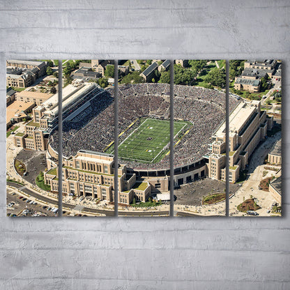 Notre Dame Football Stadium, Stadium Canvas, Sport Art, 5 Panel B, Extra Large Canvas, Canvas Print Wall Art
