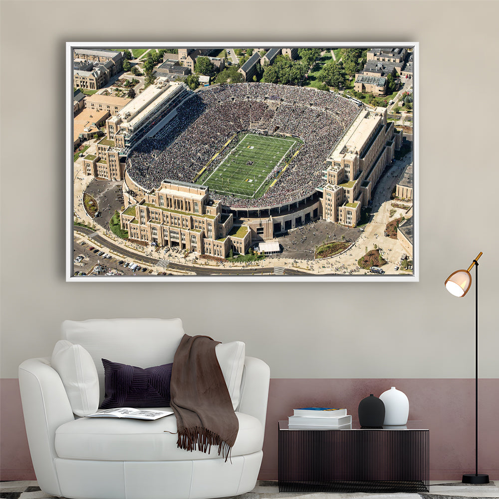 Notre Dame Football Stadium, Stadium Canvas, Sport Art, Framed Canvas Print Wall Art, Floating Frame
