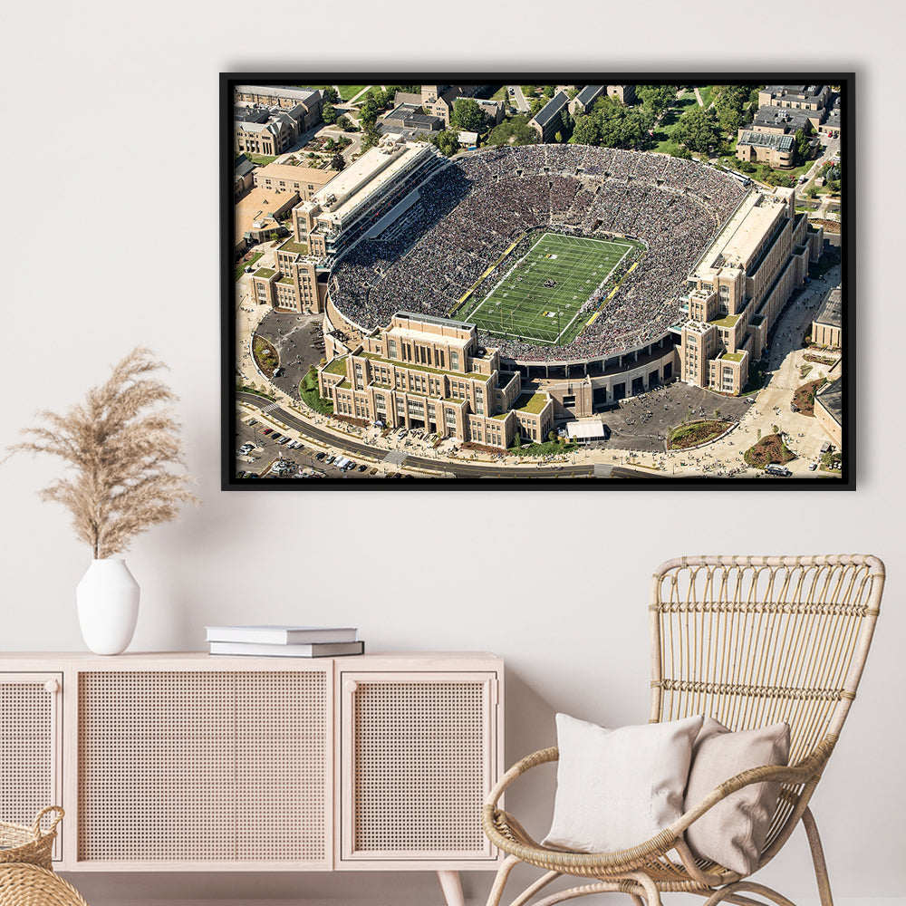 Notre Dame Football Stadium, Stadium Canvas, Sport Art, Framed Canvas Print Wall Art, Floating Frame