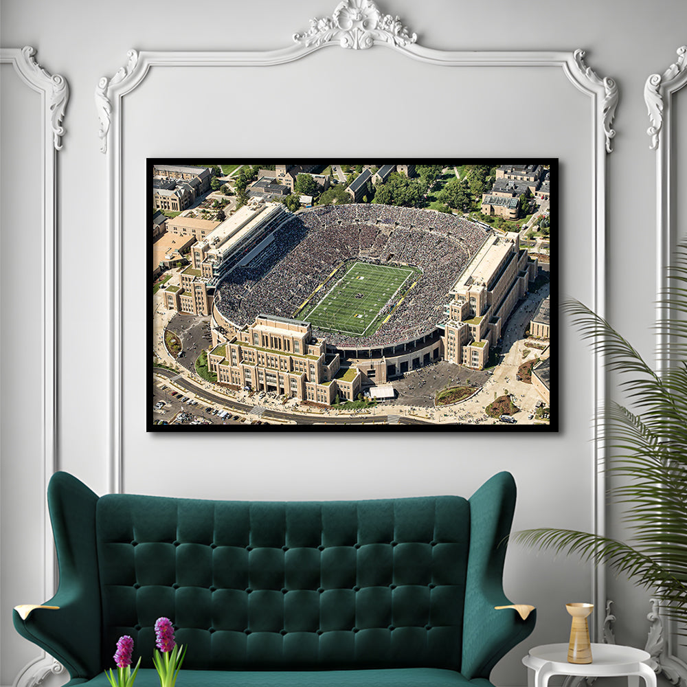 Notre Dame Football Stadium, Stadium Canvas, Sport Art, Gift for him, Framed Art Print Wall Decor, Picture Framed