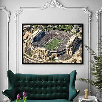 Notre Dame Football Stadium, Stadium Canvas, Sport Art, Gift for him, Framed Art Print Wall Decor, Picture Framed
