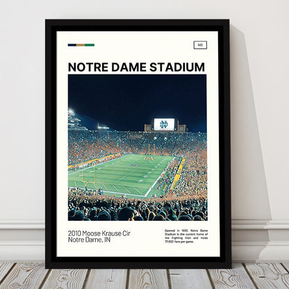 Notre Dame Stadium Print, Stadium Canvas Art, Man Cave Gift, Floating Framed Canvas Print Wall Art