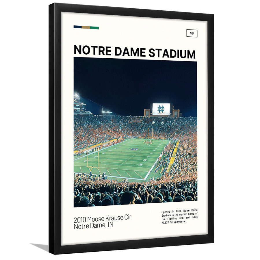 Notre Dame Stadium Print, Stadium Art, Gifts for him, Sport Art, Framed Art Print Wall Decor