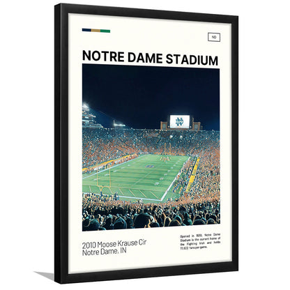 Notre Dame Stadium Print, Stadium Art, Gifts for him, Sport Art, Framed Art Print Wall Decor